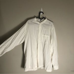 collarless UNIQLO linen button up